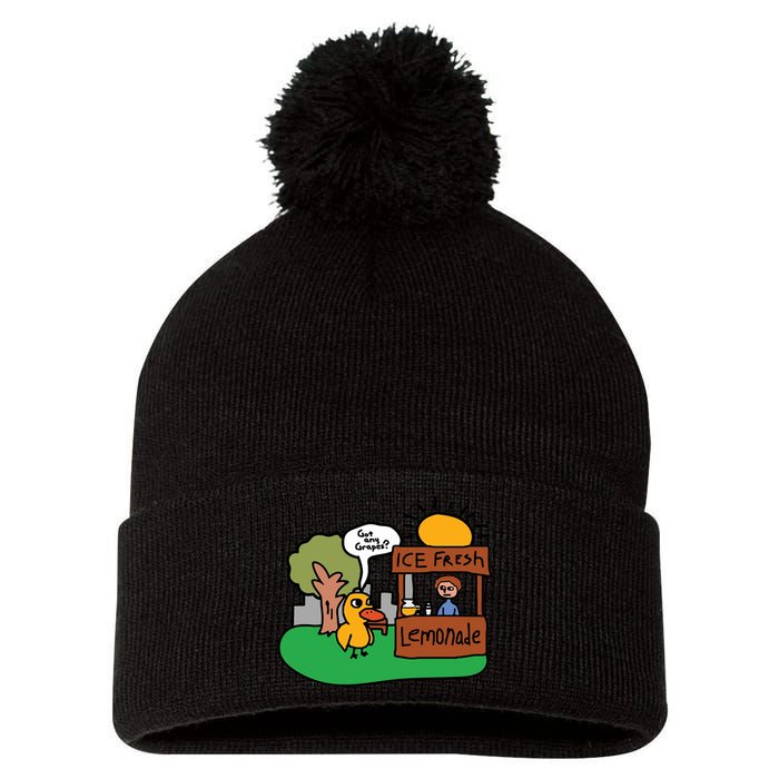 Got Any Grapes Ice Fresh Lemonade Funny Duck Pom Pom 12in Knit Beanie