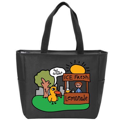 Got Any Grapes Ice Fresh Lemonade Funny Duck Zip Tote Bag