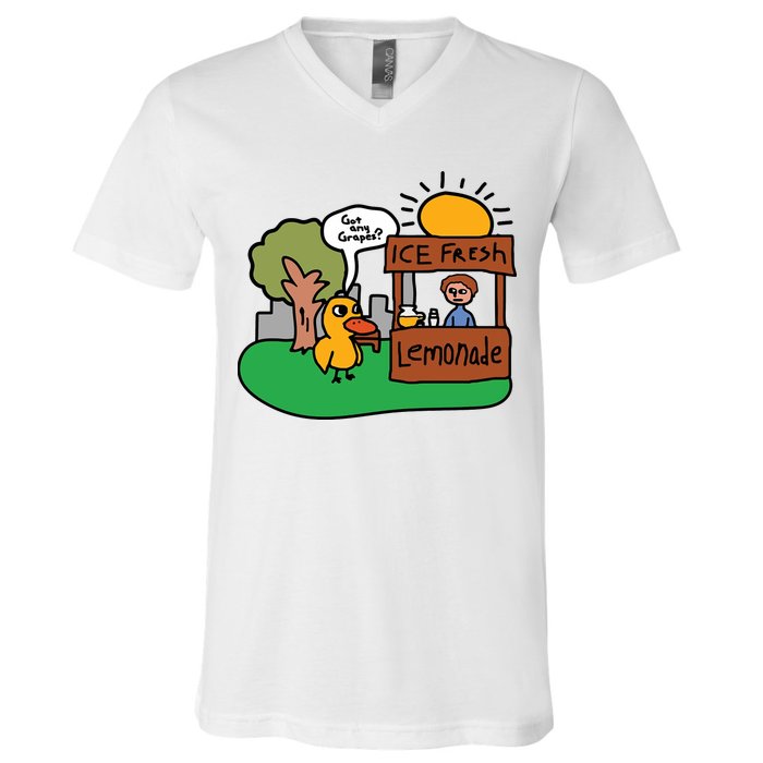 Got Any Grapes Ice Fresh Lemonade Funny Duck V-Neck T-Shirt