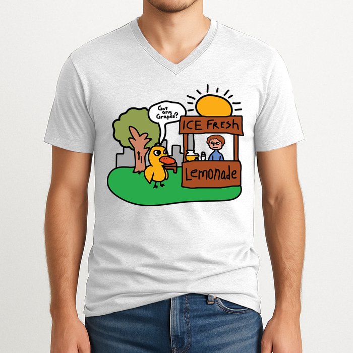 Got Any Grapes Ice Fresh Lemonade Funny Duck V-Neck T-Shirt