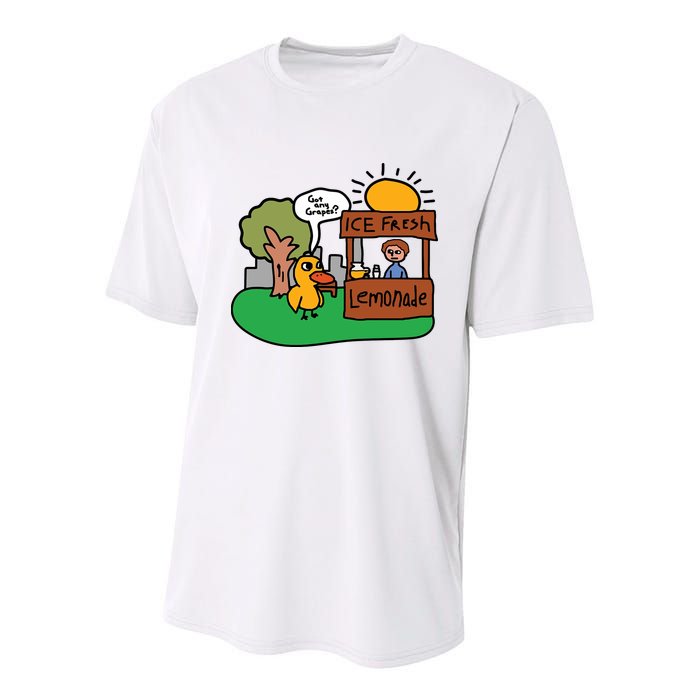 Got Any Grapes Ice Fresh Lemonade Funny Duck Youth Performance Sprint T-Shirt