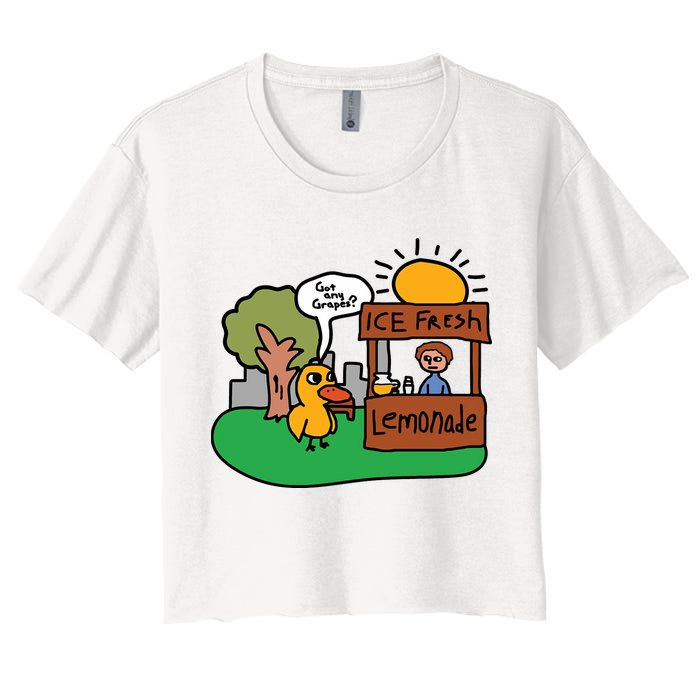 Got Any Grapes Ice Fresh Lemonade Funny Duck Crop Top