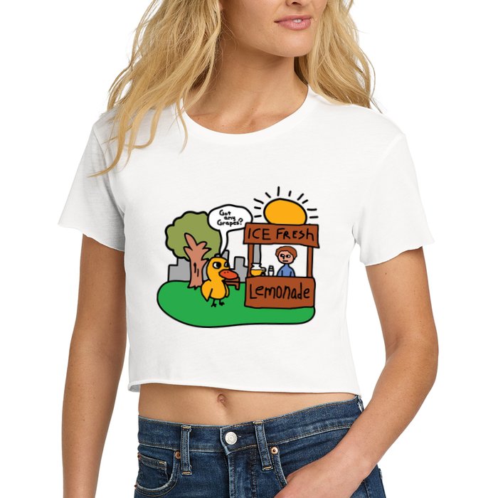 Got Any Grapes Ice Fresh Lemonade Funny Duck Crop Top