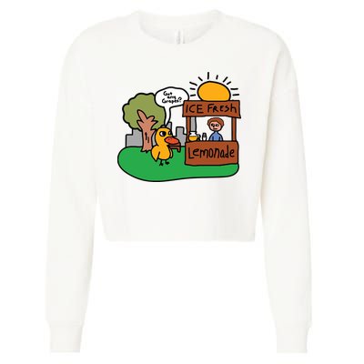 Got Any Grapes Ice Fresh Lemonade Funny Duck Cropped Pullover Crew