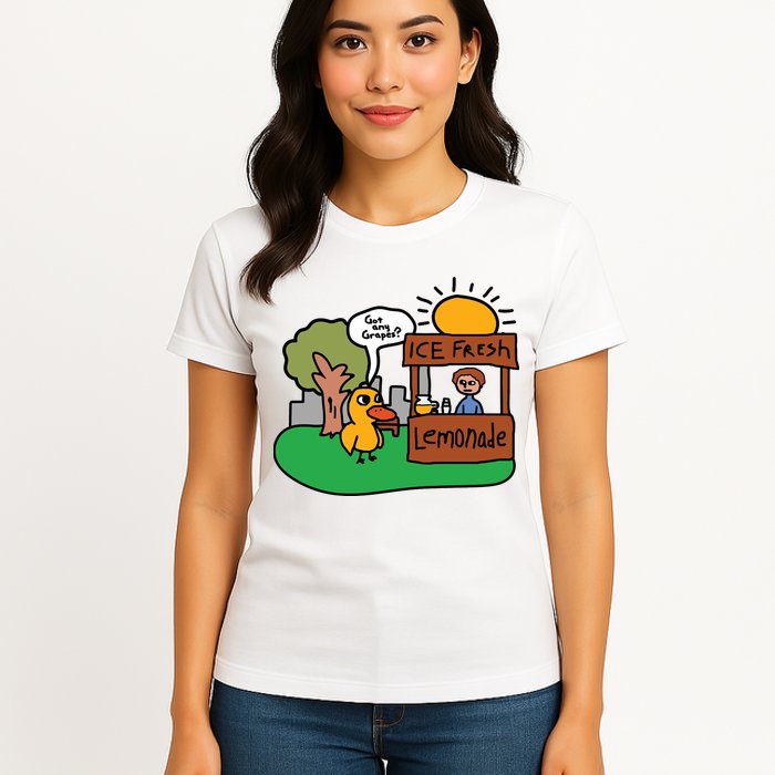 Got Any Grapes Ice Fresh Lemonade Funny Duck Womens T-Shirt