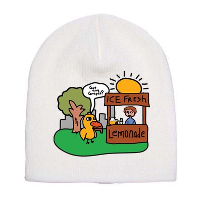 Got Any Grapes Ice Fresh Lemonade Funny Duck Short Acrylic Beanie
