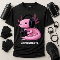 Gamer Axolotl Gamesolotl Fish Gaming Video Gamer Cooling Performance Crew T-Shirt