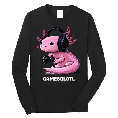 Gamer Axolotl Gamesolotl Fish Gaming Video Gamer Long Sleeve Shirt
