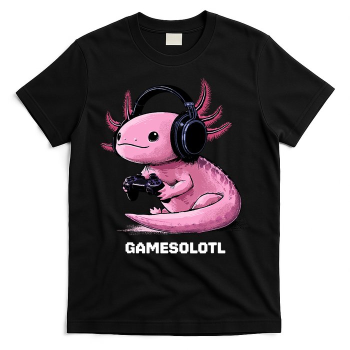 Gamer Axolotl Gamesolotl Fish Gaming Video Gamer T-Shirt