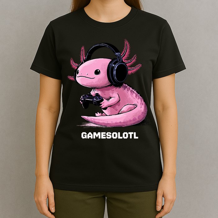 Gamer Axolotl Gamesolotl Fish Gaming Video Gamer T-Shirt