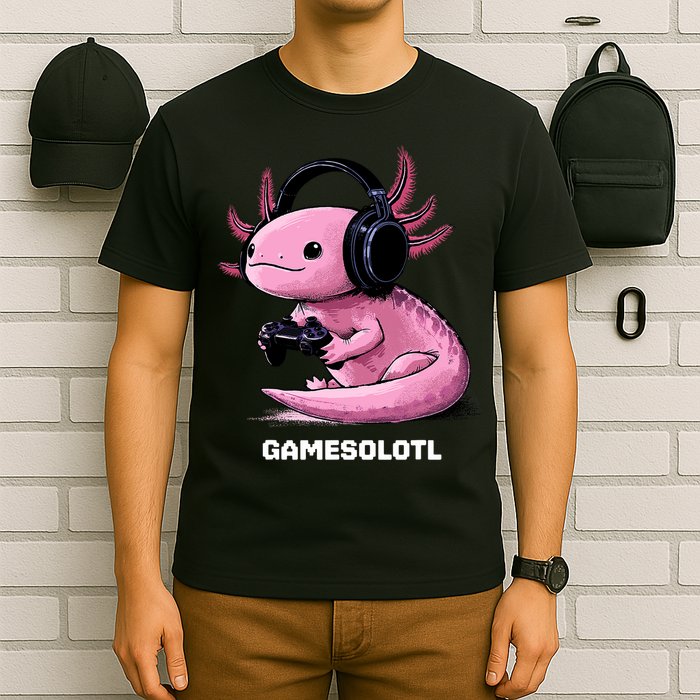 Gamer Axolotl Gamesolotl Fish Gaming Video Gamer T-Shirt
