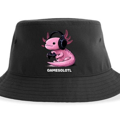 Gamer Axolotl Gamesolotl Fish Gaming Video Gamer Sustainable Bucket Hat