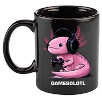 Gamer Axolotl Gamesolotl Fish Gaming Video Gamer 11oz C Handle Ceramic Mug