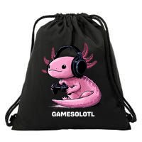 Gamer Axolotl Gamesolotl Fish Gaming Video Gamer Drawstring Bag
