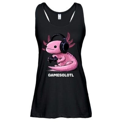 Gamer Axolotl Gamesolotl Fish Gaming Video Gamer Ladies Essential Flowy Tank