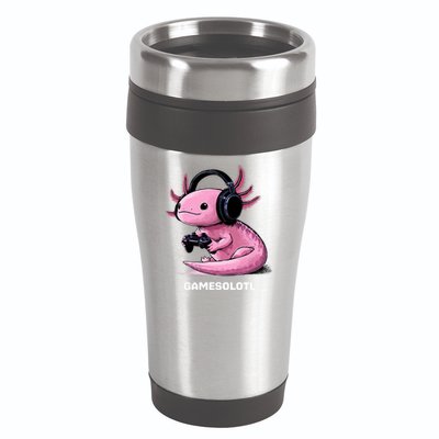 Gamer Axolotl Gamesolotl Fish Gaming Video Gamer 16oz Travel Tumbler