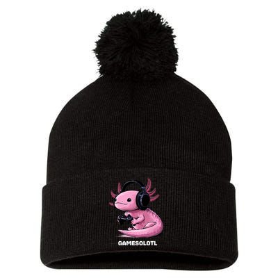 Gamer Axolotl Gamesolotl Fish Gaming Video Gamer Pom Pom 12in Knit Beanie