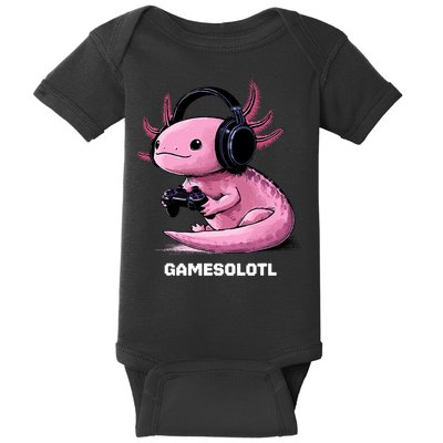 Gamer Axolotl Gamesolotl Fish Gaming Video Gamer Baby Bodysuit