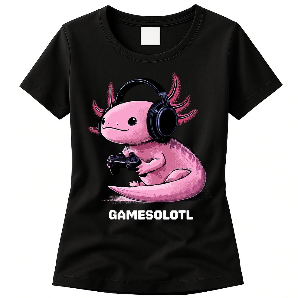 Gamer Axolotl Gamesolotl Fish Gaming Video Gamer Womens T-Shirt