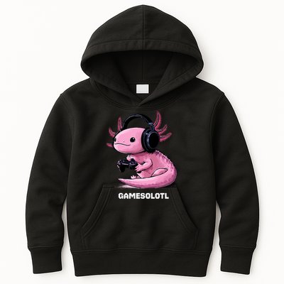 Gamer Axolotl Gamesolotl Fish Gaming Video Gamer Kids Hoodie