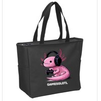 Gamer Axolotl Gamesolotl Fish Gaming Video Gamer Zip Tote Bag