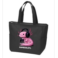 Gamer Axolotl Gamesolotl Fish Gaming Video Gamer Zip Tote Bag