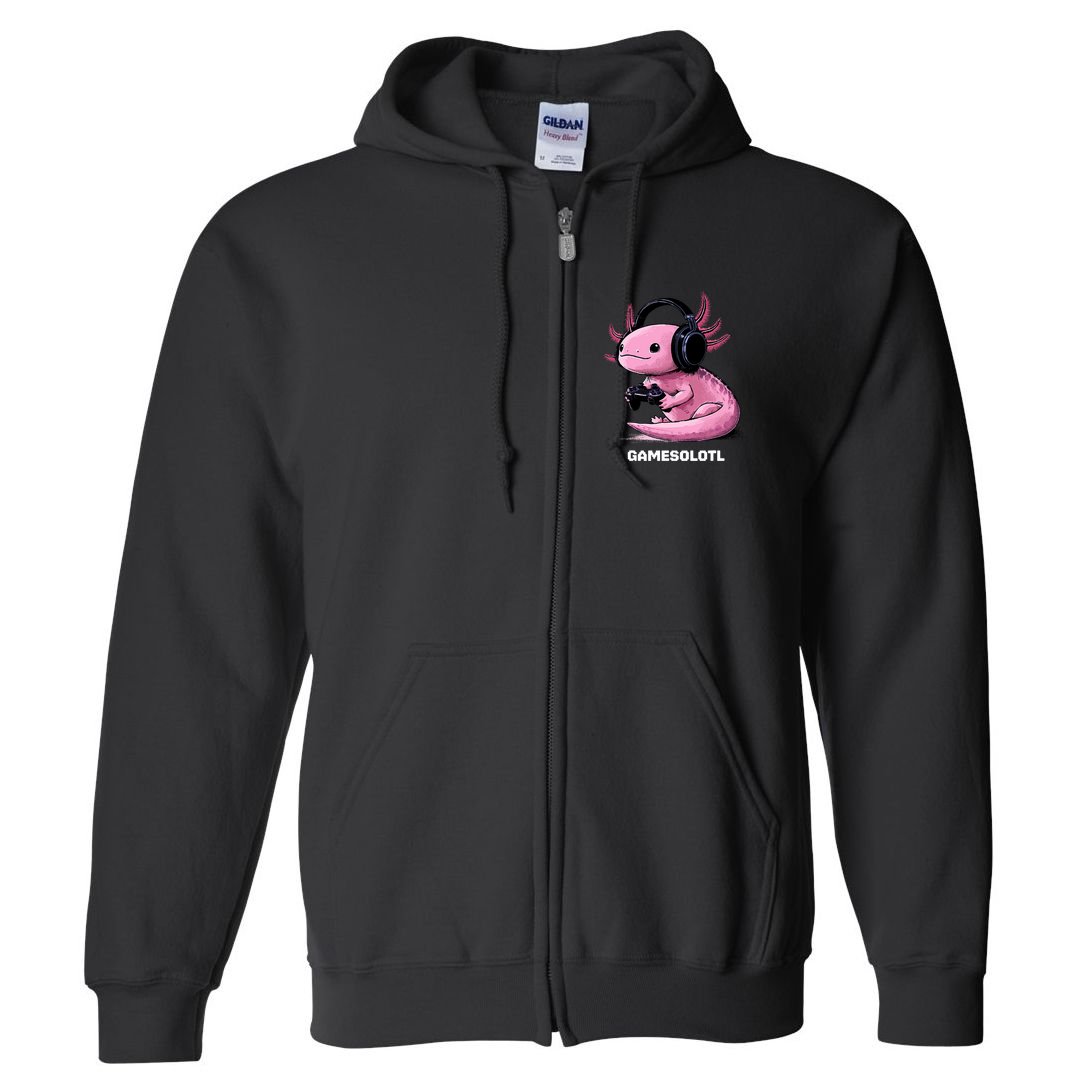 Gamer Axolotl Gamesolotl Fish Gaming Video Gamer Full Zip Hoodie
