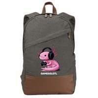 Gamer Axolotl Gamesolotl Fish Gaming Video Gamer Cotton Canvas Backpack