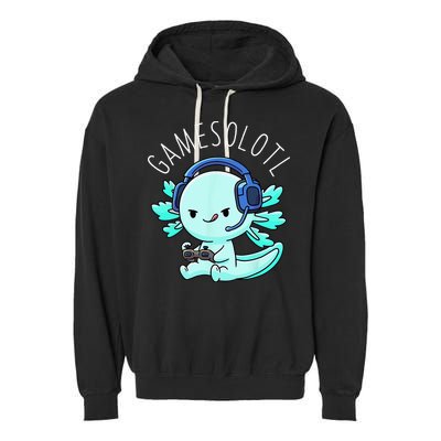 Gamesolotl Axolotl Gamer Anime Gifts Kawaii Garment-Dyed Fleece Hoodie