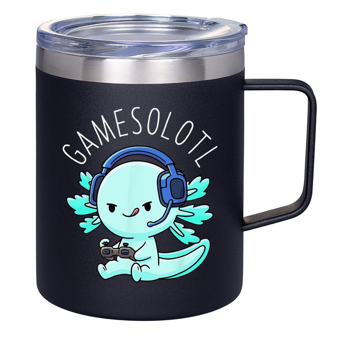 Gamesolotl Axolotl Gamer Anime Gifts Kawaii 12oz Stainless Steel Coffee Mug