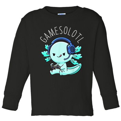 Gamesolotl Axolotl Gamer Anime Gifts Kawaii Toddler Long Sleeve Shirt