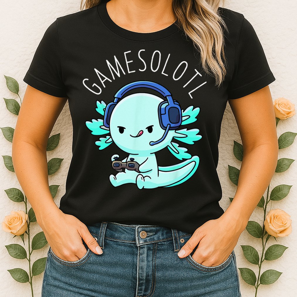 Gamesolotl Axolotl Gamer Anime Gifts Kawaii Womens T-Shirt