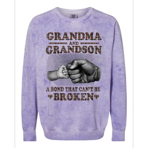 Grandma And Grandson A Bond That Can't Be Broken Mother Day Colorblast Crewneck Sweatshirt