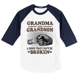 Grandma And Grandson A Bond That Can't Be Broken Mother Day Baseball Sleeve Shirt