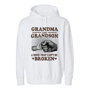 Grandma And Grandson A Bond That Can't Be Broken Mother Day Garment-Dyed Fleece Hoodie