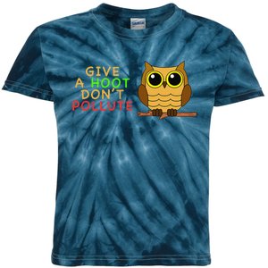 Give A Hoot Don't Pollute Earth Day Gifts, Save Animals Kids Tie-Dye T-Shirt