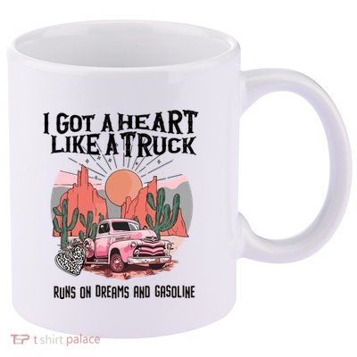 Got A Heart Like A Truck Country 11oz C Handle Ceramic Mug