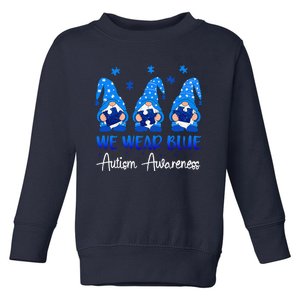 Gnomes Autism Holding Blue Puzzle Autism Awareness Gnome Toddler Sweatshirt