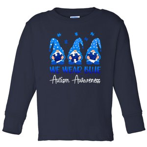 Gnomes Autism Holding Blue Puzzle Autism Awareness Gnome Toddler Long Sleeve Shirt