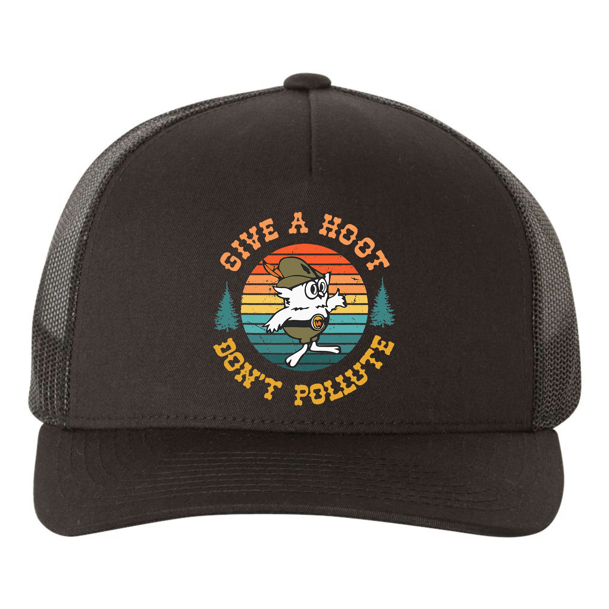 Give A Hoot DonT Pollute Yupoong Adult 5-Panel Trucker Hat