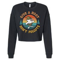 Give A Hoot DonT Pollute Cropped Pullover Crew