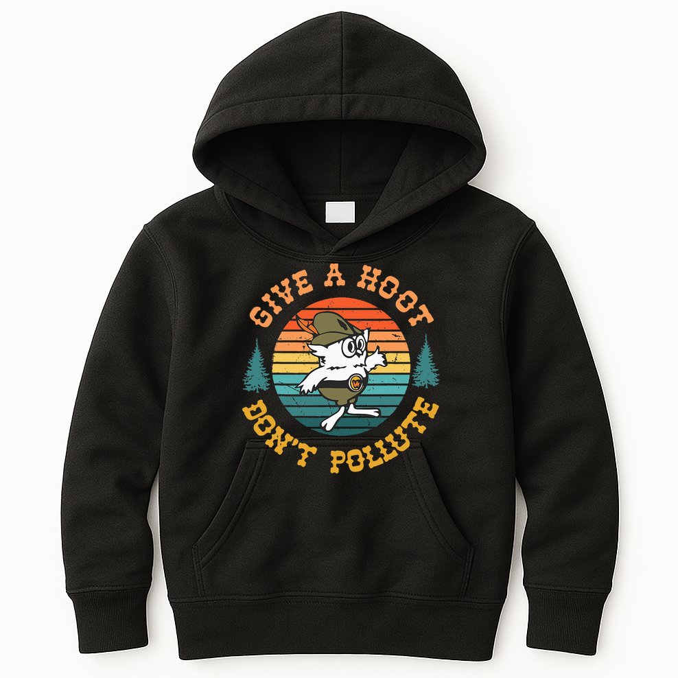 Give A Hoot DonT Pollute Kids Hoodie