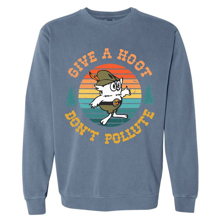 Give A Hoot DonT Pollute Garment-Dyed Sweatshirt