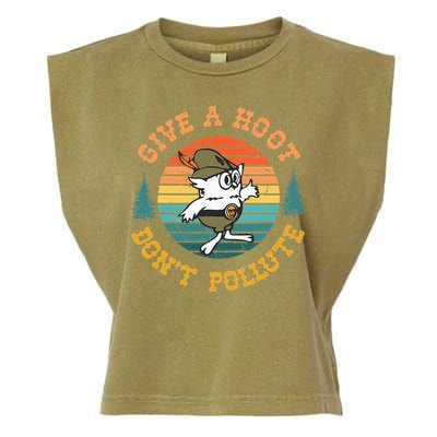Give A Hoot DonT Pollute Garment-Dyed Women's Muscle Tee