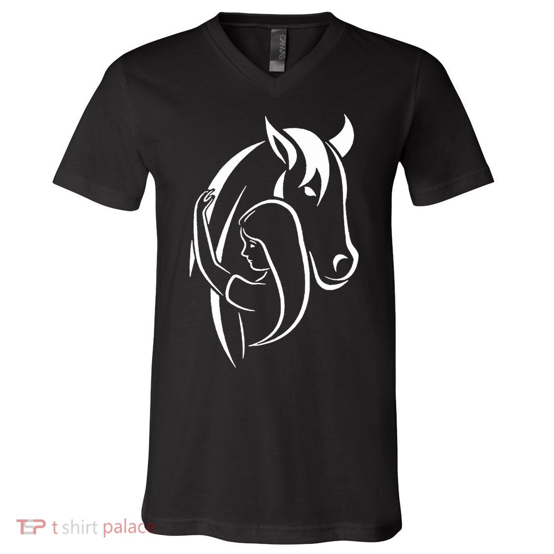 Girl And Horse For Wo Teen And Horse Lover V-Neck T-Shirt