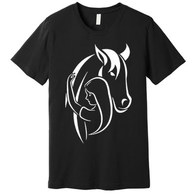 Girl And Horse For Wo Teen And Horse Lover Premium T-Shirt