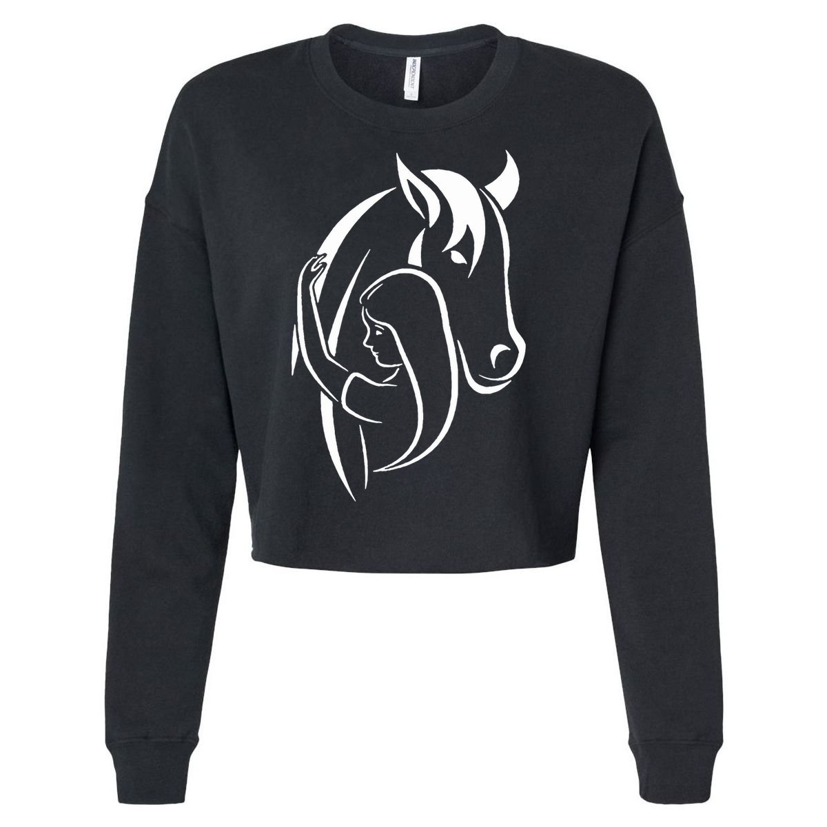 Girl And Horse For Wo Teen And Horse Lover Cropped Pullover Crew