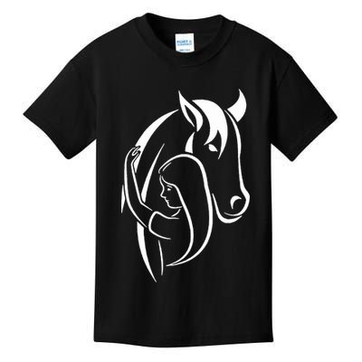 Girl And Horse For Wo Teen And Horse Lover Kids T-Shirt