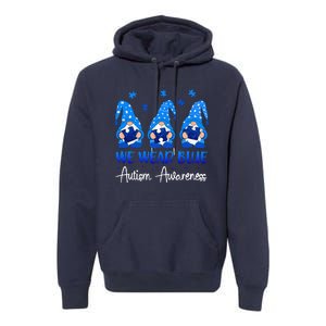 Gnomes Autism Holding Blue Puzzle Autism Awareness Gnome Premium Hoodie