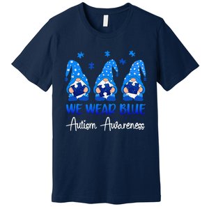 Gnomes Autism Holding Blue Puzzle Autism Awareness Gnome Premium T-Shirt